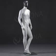 Figurína pánska chróm 301, matná biela, maska chróm