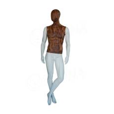 Figurína pánska WOOD 311, matná biela, drevený dekor