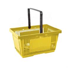 Nákupný košík, s jednou rúčkou, žltý plast