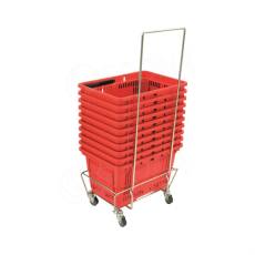 Vozík pre nákupné košíky KP, pojazdný s úchytom