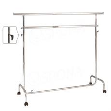 Štender 1003CB dvojitý s klipsom, výška 135-208 cm, šírka 150-210 cm, kolieska