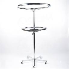 Štender 1016G kruhový dvojitý 80 cm a 100 cm, výška 125 - 200 cm, malé kovové kolieska