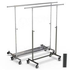 Štender 1035, skladací, výška 130-200 cm, šírka 100-160 cm, antracit a chróm