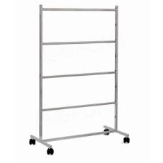 Štender štvorposchodový, triedenie vešiakov, výška 125 cm, šírka 84 cm, chróm