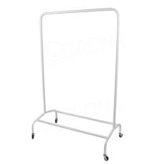 Štender EOS01B, výška 155 cm, šírka 100 cm, malé kovové kolieska, biely