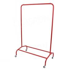 Štender EOS01B, výška 155 cm, šírka 100 cm, malé kovové kolieska, červený