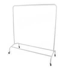 Štender EOS01C, výška 155 cm, šírka 140 cm, malé kovové kolieska, biely