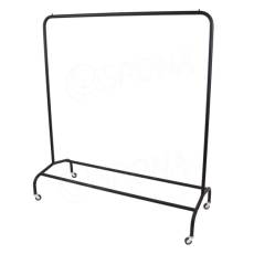 Štender EOS01C, výška 155 cm, šírka 140 cm, malé kovové kolieska, čierny