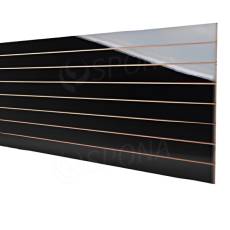 SLAT drážkový panel terminal 240 x 120 cm, 11 drážok, rozstup 10 cm, bez insertov, lesklý čierny