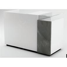 Pult predajný UNO 120 x 70 x 100 cm, vysoký lesk, biela farba