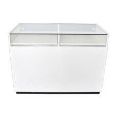 Pult BOX komplet presklený 122 x 93 x 65 cm, biele + čierne LTD