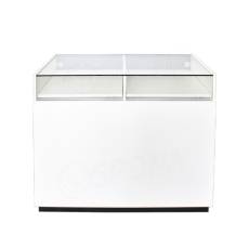 Pult BASIC 70 komplet presklený 98 x 93 x 71 cm, biele + čierne LTD