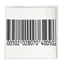 Papierové bezpečnostné etikety s čiarovým kódom, 40 x 40 mm, 8,2 MHz, 1000 ks